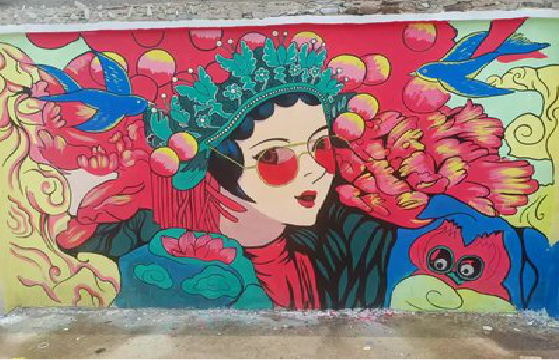 苍梧墙体彩绘-网红墙