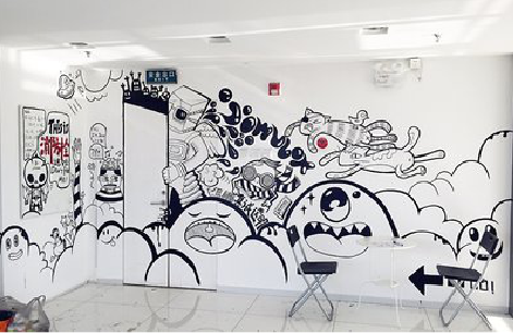 苍梧手绘墙并非传统涂鸦。